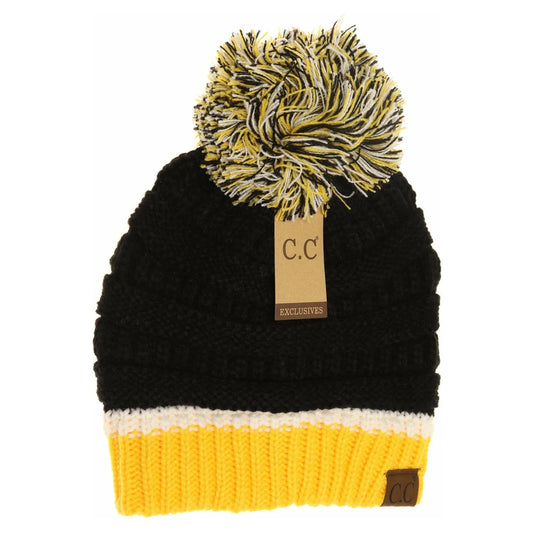 Steelers Pro Football Team Colors C.C. Beanie Women's  Hat with Pom